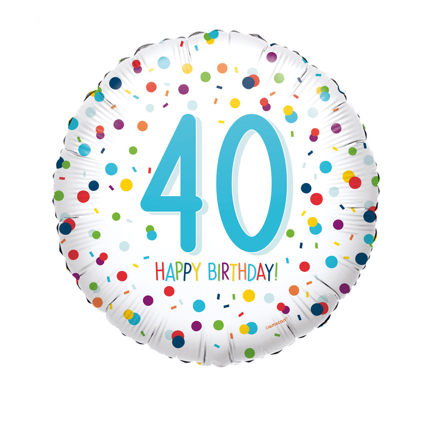 Balónek 40. narozeniny s puntíky 43 cm
